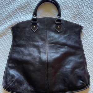 Sundance Catalog Black Leather Bellissima Tote - a rare find!